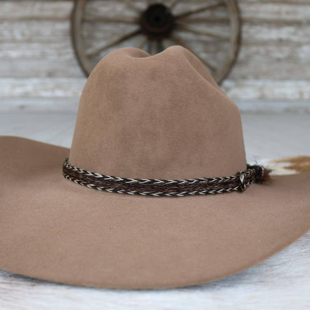 Horsehair Braided 5 Strand Hat Band - Overo