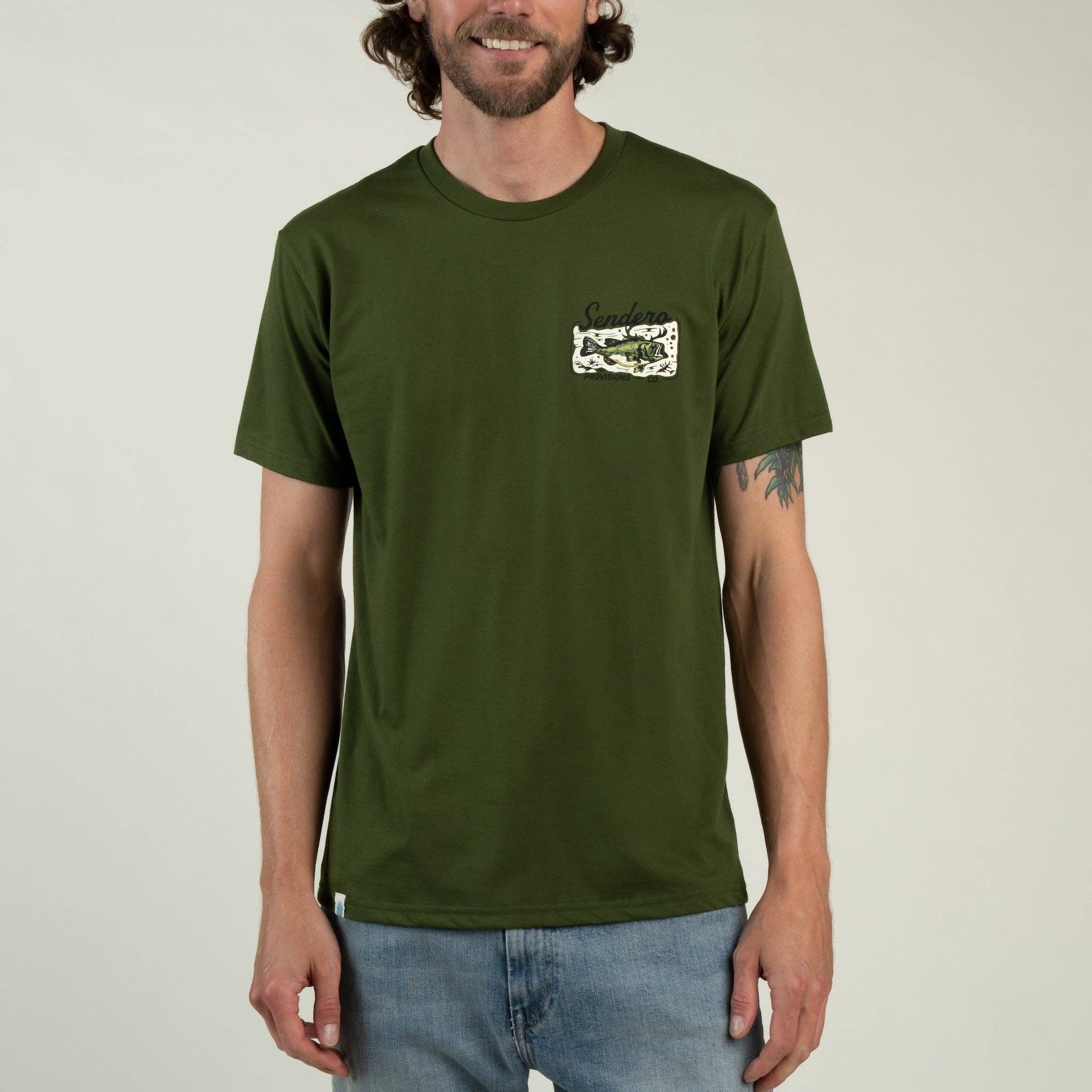 Deer Fishers T-Shirt - Army Green