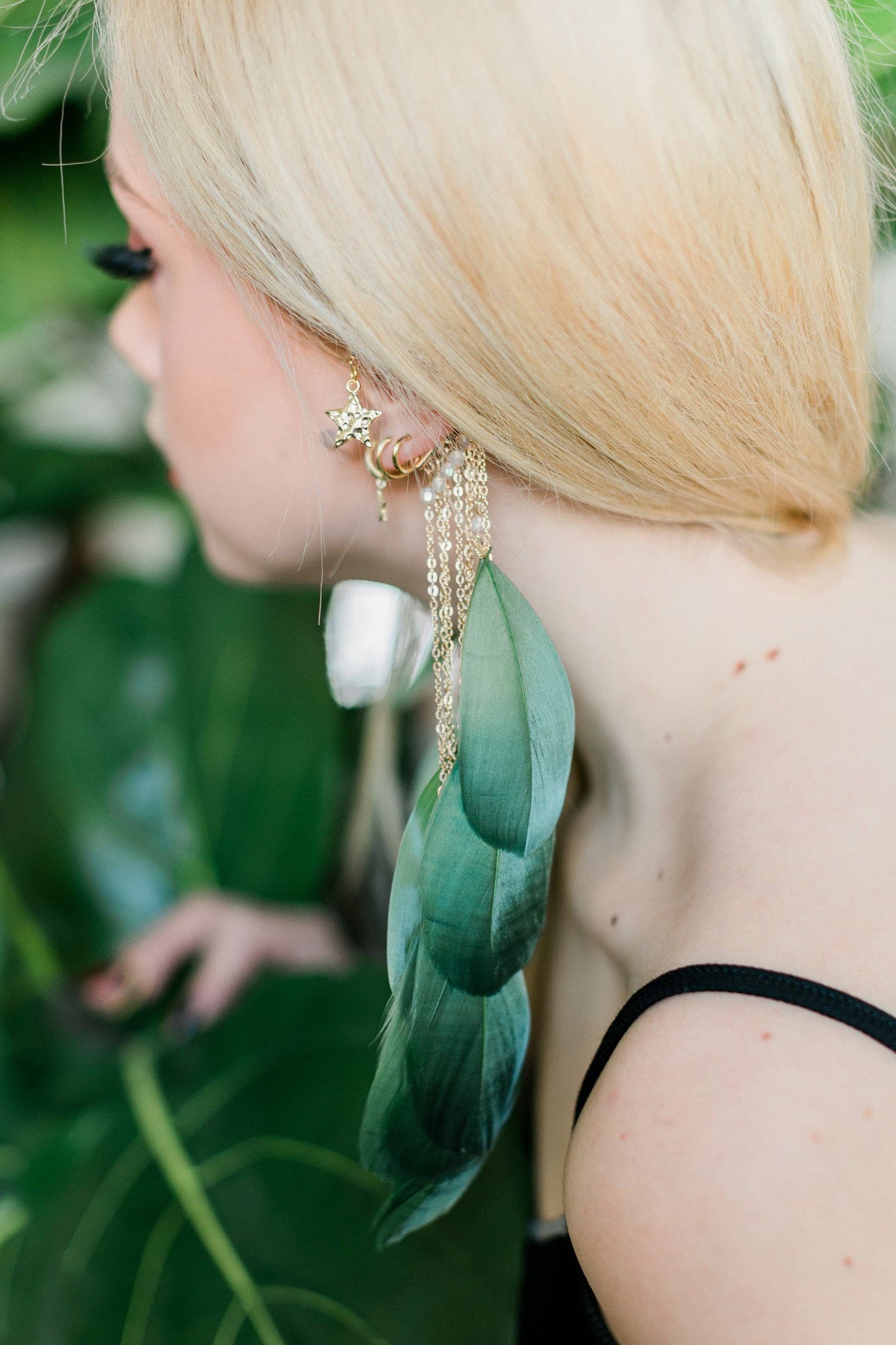 Feather Ear Cuff - Ear Cuff No Piercing - Extra Long Earring