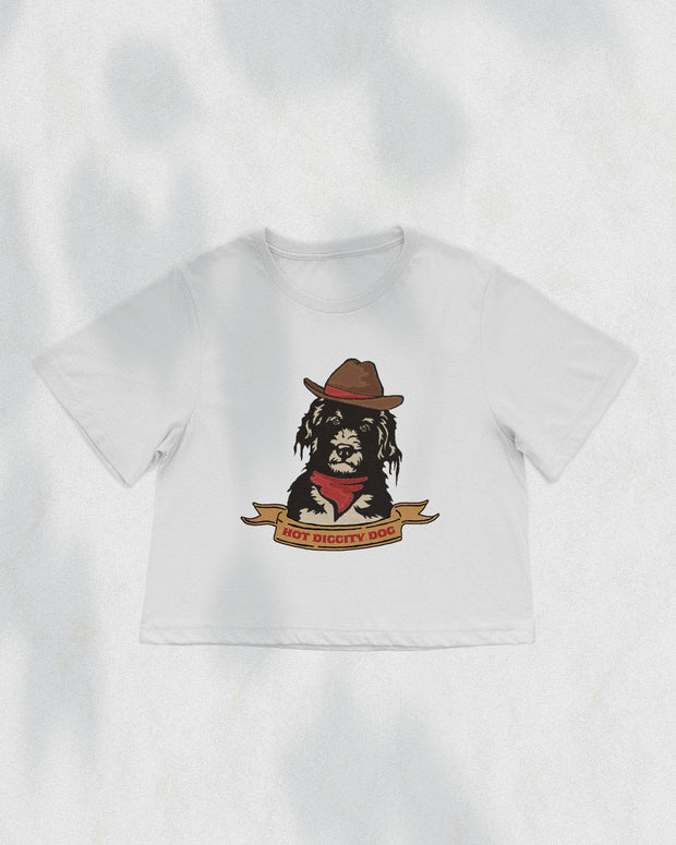 Hot Diggity Dog Cowboy Boxy Crop Top
