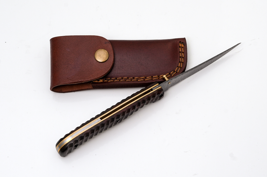 Hand-Forged Damascus Slim Folder Knife