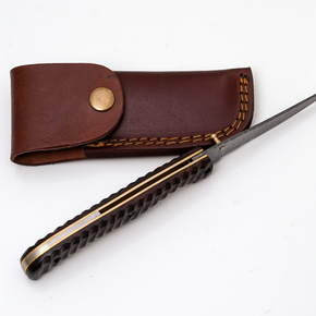 Hand-Forged Damascus Slim Folder Knife
