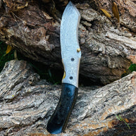 Damascus Steel Folding Knife Wolf Engraved TK-052