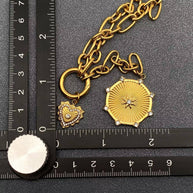 Sun & Heart Charm 18K GP S.Steel Necklace