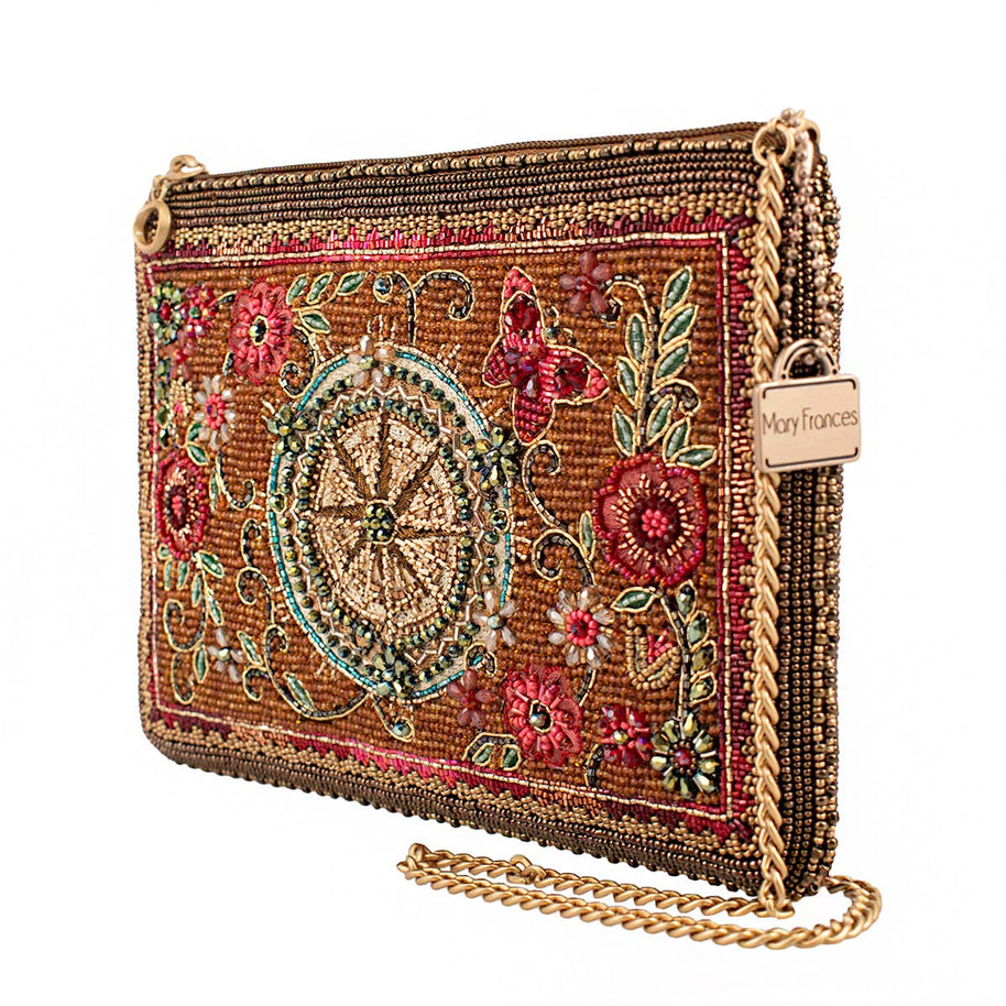 Rose & Pink Time Traveler Beaded Mini Crossbody