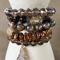 Zambia Bracelet Set Dark Natural