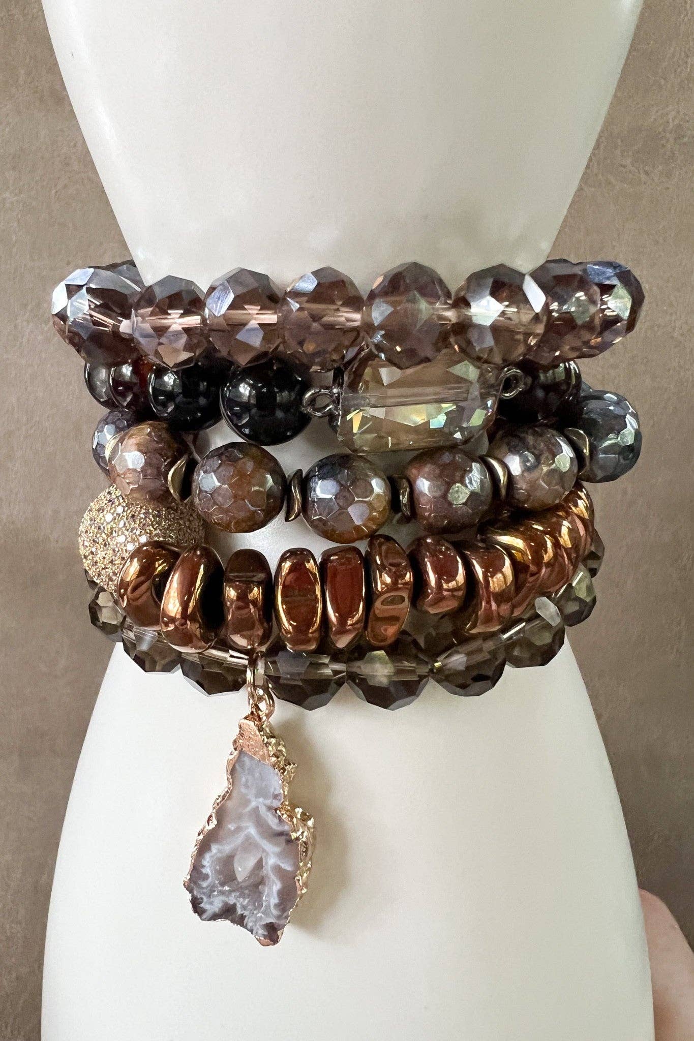 Zambia Bracelet Set Dark Natural