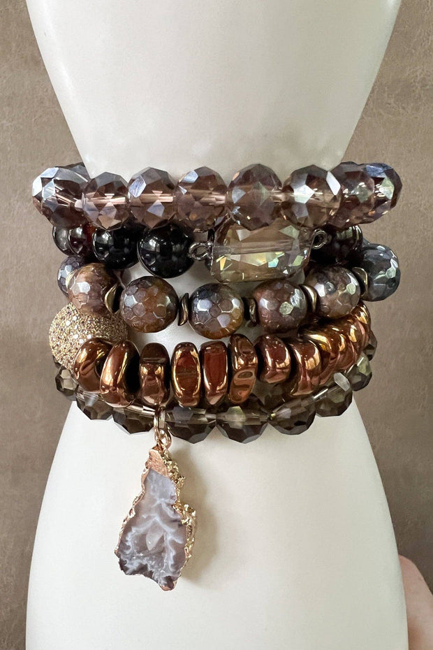 Zambia Bracelet Set Dark Natural