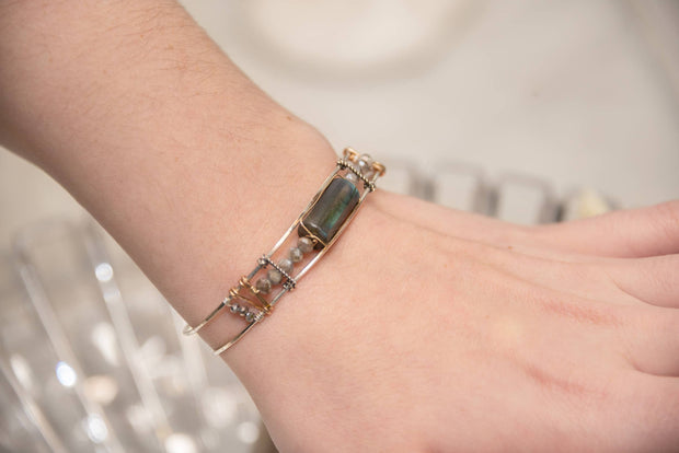 Labradorite Stacking Cuff Bracelet