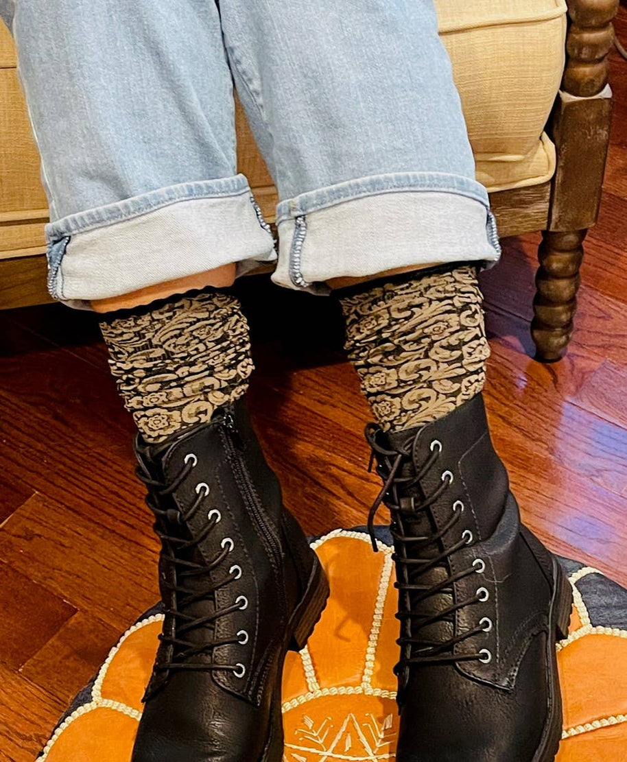 Dakota Floral Pattern Boot Socks