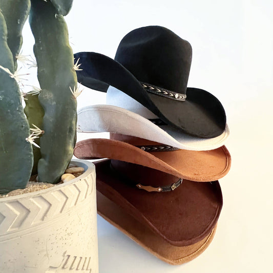 Unisex Vegan Suede Western Cowboy Hats