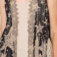 High-Low Lace Duster Vest, Star