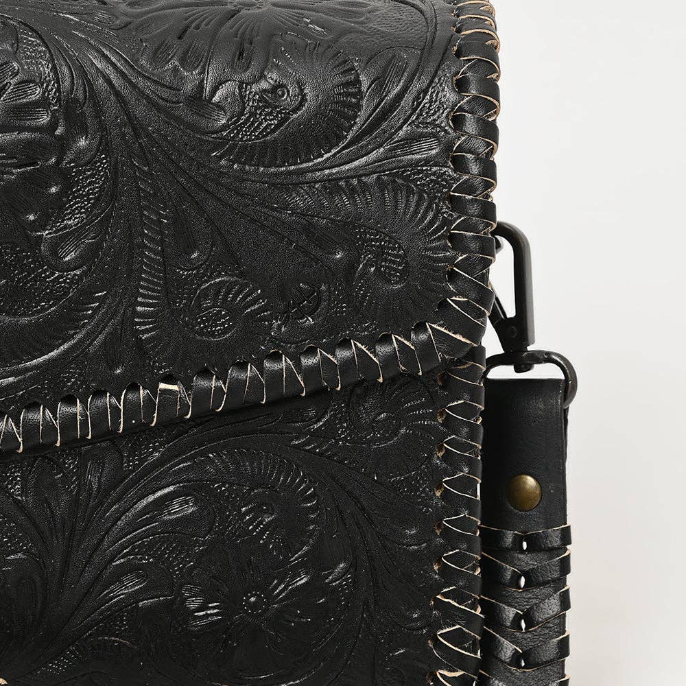 Black Leather Crossbody/Wallet