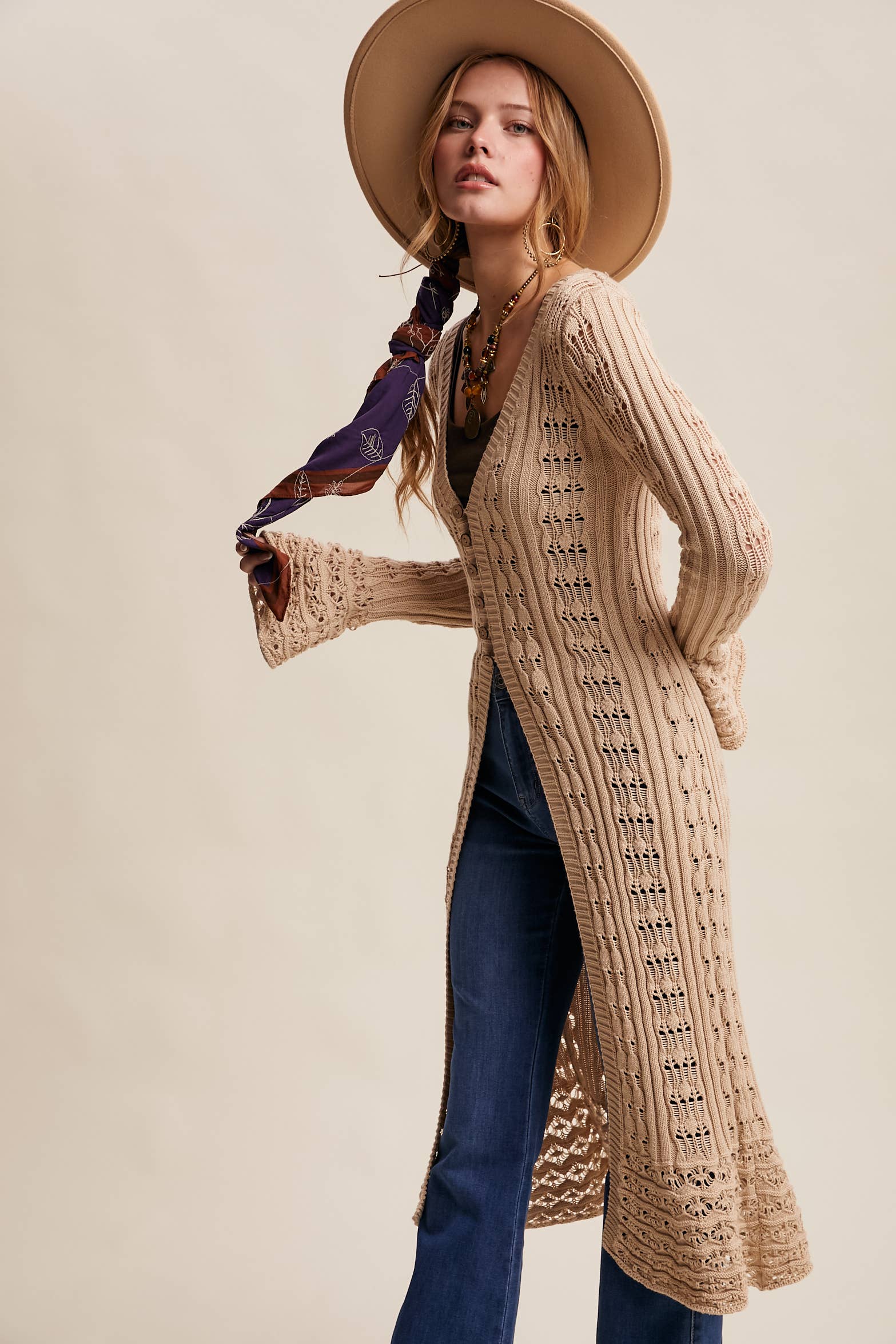 Crochet Longline Cardigan / Duster