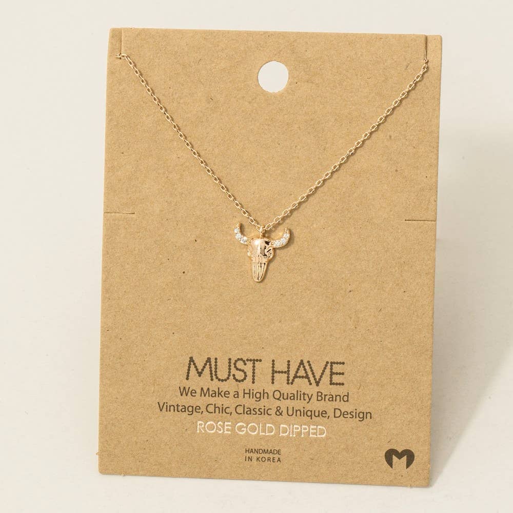 Gold Dipped Buffalo Head Necklace