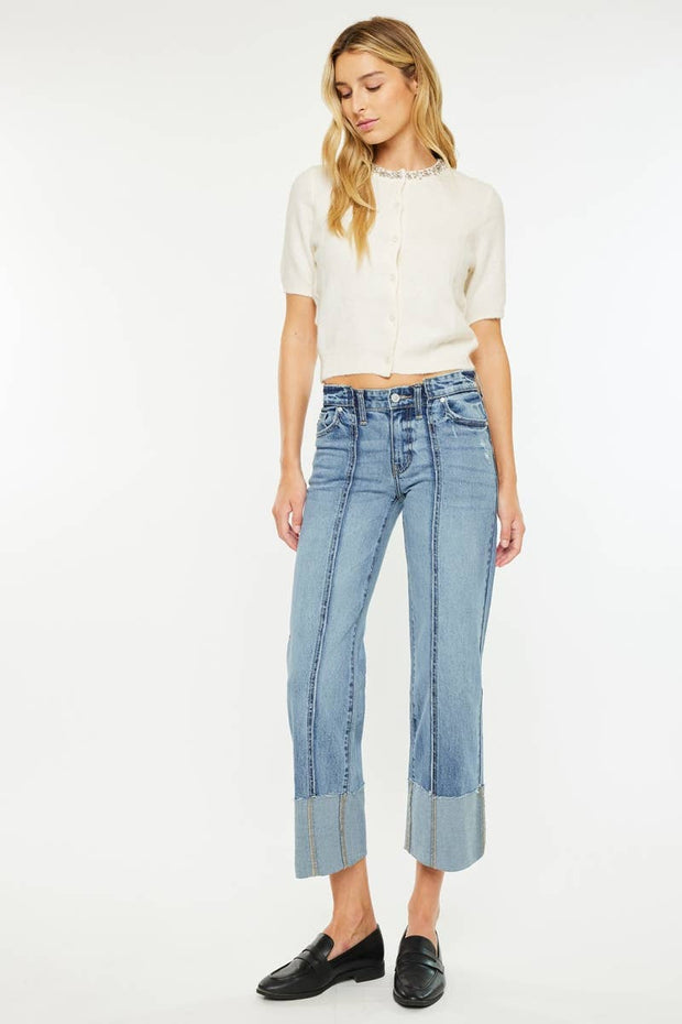 Mid-Rise Cropped Kan Can Jeans