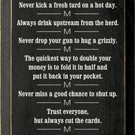 Cowboy Wisdom Vertical Wood Sign