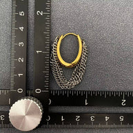 Multi-layer Chain 18K Golden S. Steel Huggie Earrings