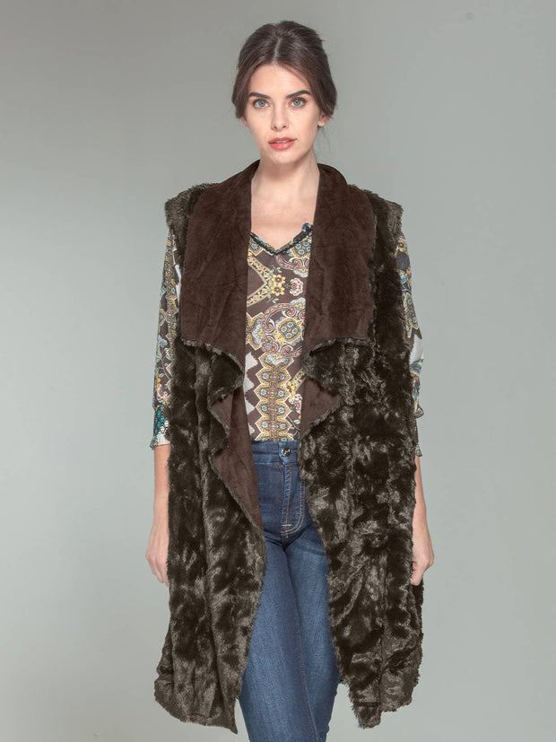 Faux Suede/Fur Vest