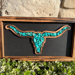 Handmade Turquoise-Lined Longhorn