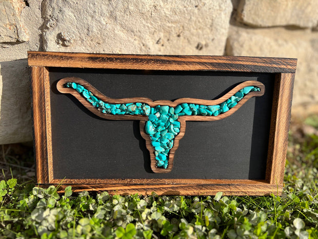 Handmade Turquoise-Lined Longhorn