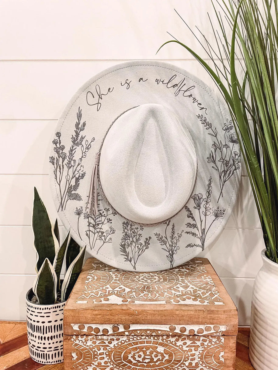 Engraved Floral Hat