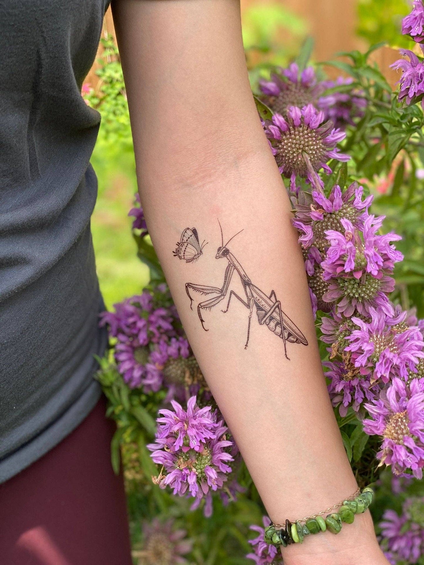 Praying Mantis Temporary Tattoo