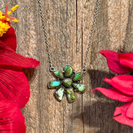 Handmade Sonoran Mountain Turquoise Cluster & Sterling Silver Necklace