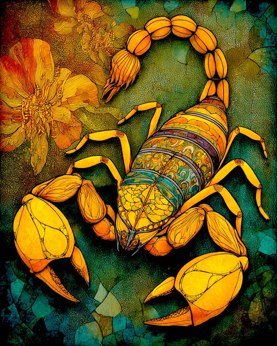 Stylized Scorpion Wildlife Art Print