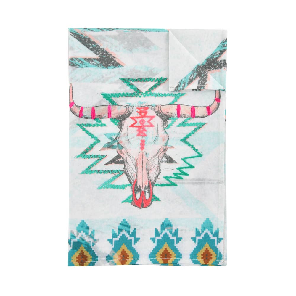 Cow Skull Tea Towel