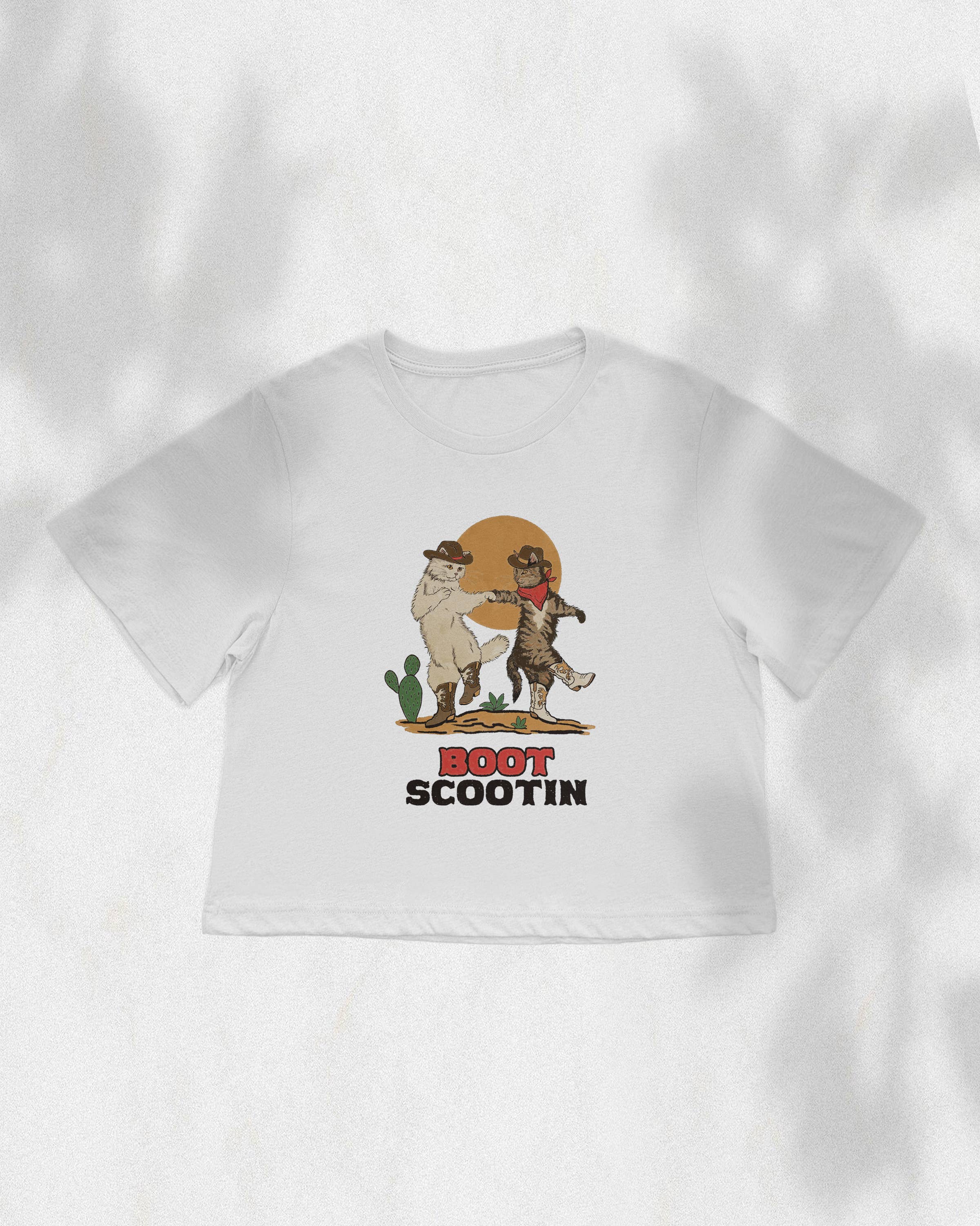 Boot Scootin Kitties Boxy Crop Top