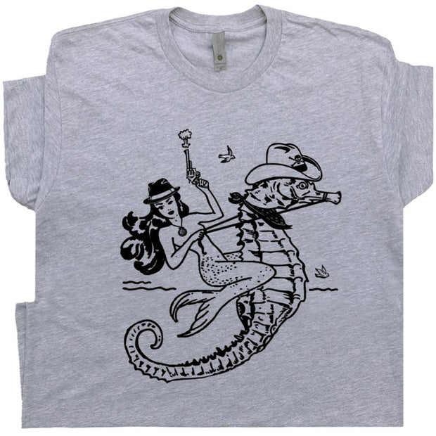 Cowgirl Mermaid Seahorse T-Shirt