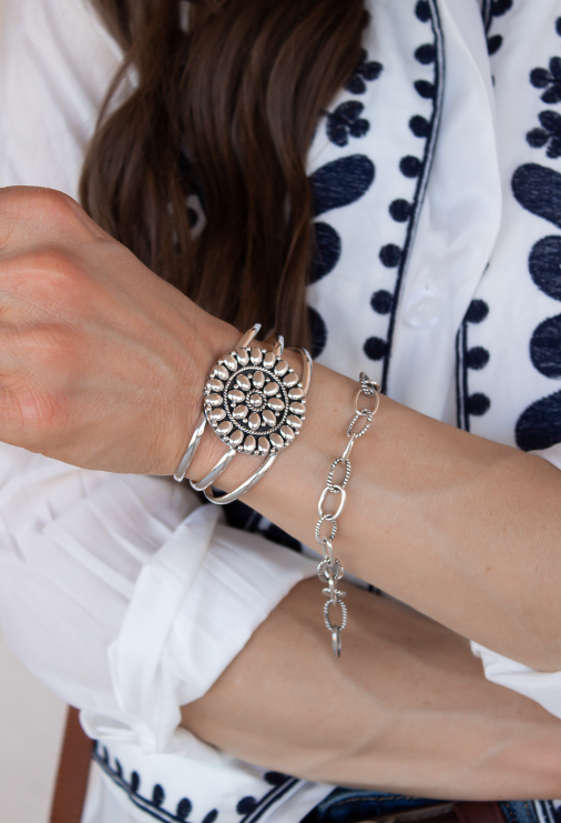 Sterling Concho Cuff