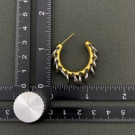 Ring Finge 18K S. Steel C- Shaped Earrings