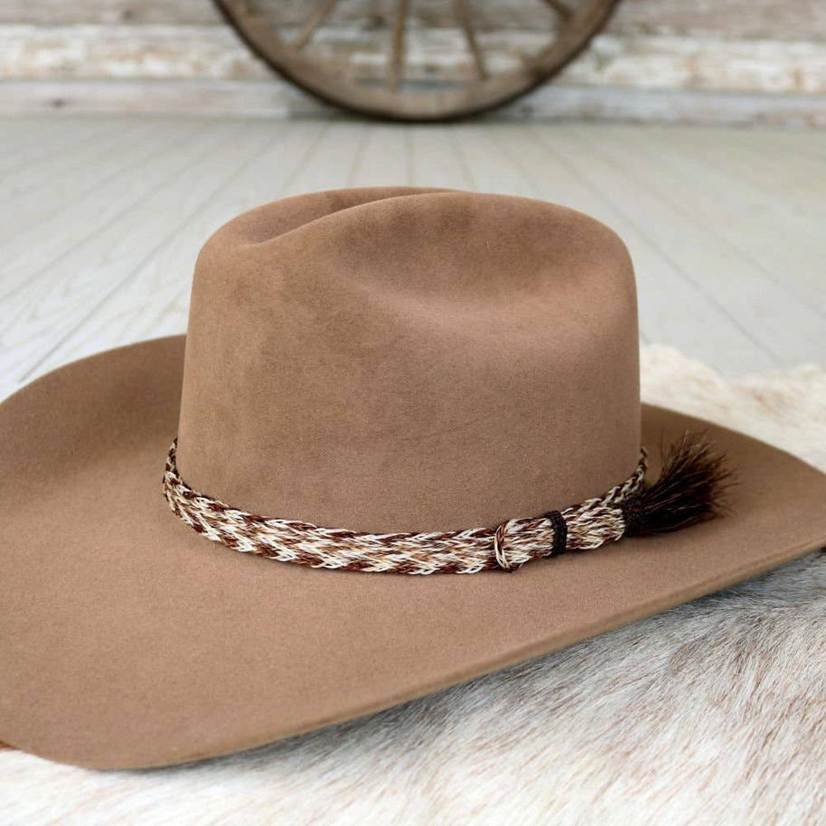 Horsehair Braided 6 Strand Hat Band - Chestnut