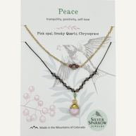 Gold Drop Layered Pink Opal Necklace