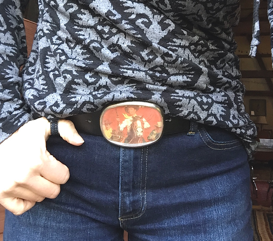 Belt buckle, western - cowboy, wild west, denim, unisex