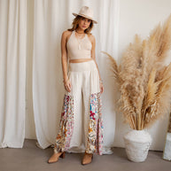 Boho High-Waisted Wide Leg Pants