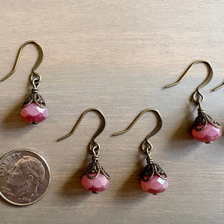 Earthen Beauty Simple Drop Earrings in Raspberry