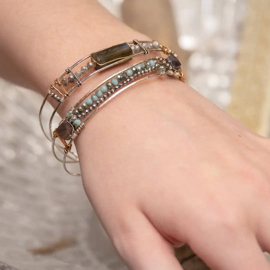 Handmade Get in Line Crystal Cuff Bracelet