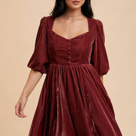 Sweetheart Velvet Mini Dress