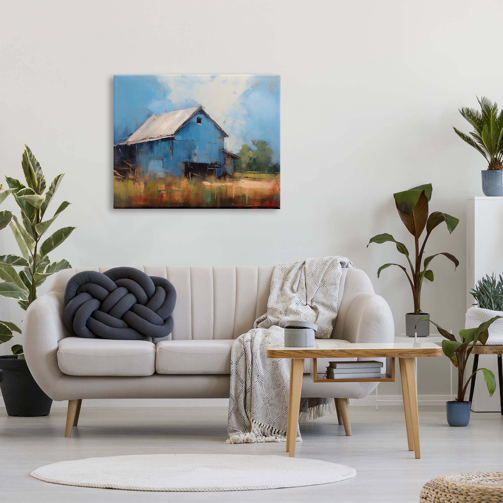 Modern Barn Painting Canvas Art
