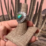 Beautiful Handmade Sonoran Mountain And Sterling Silver Adjustable HEART Ring