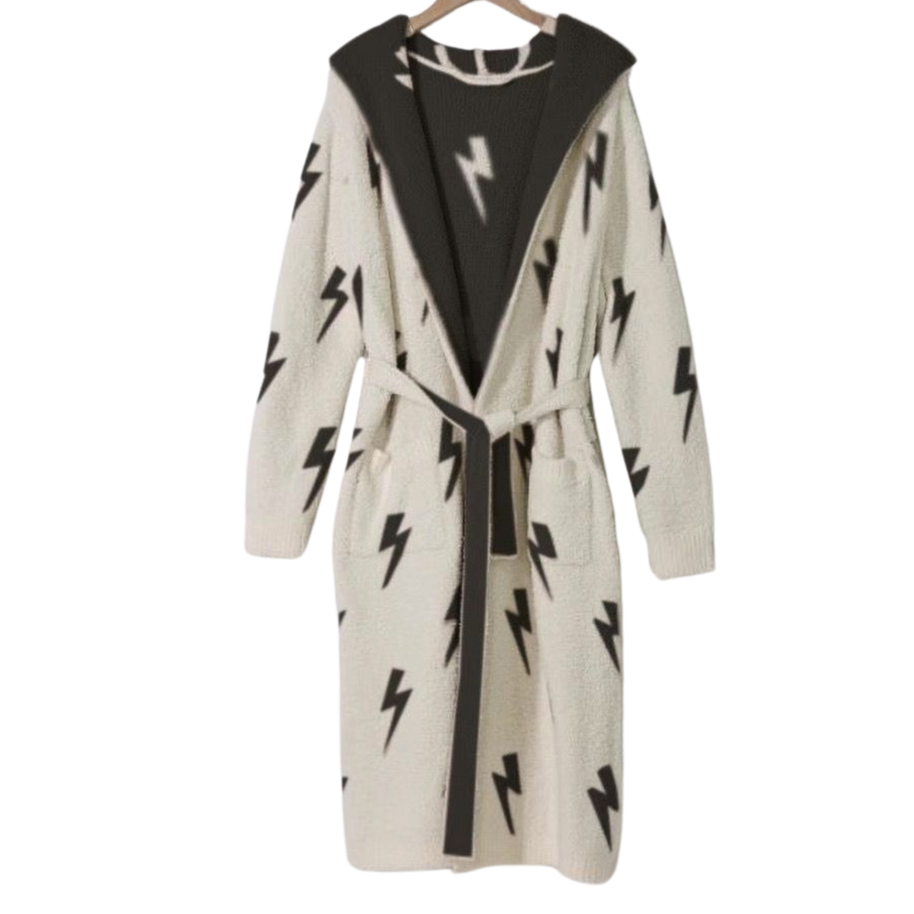 New Hooded Lightning Bolt Luxe Robe