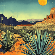 Vintage Southwest New Mexico Yucca Landscape 8