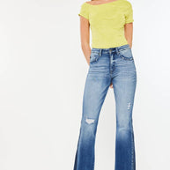 Kan Can Double Frayed Hem Jeans