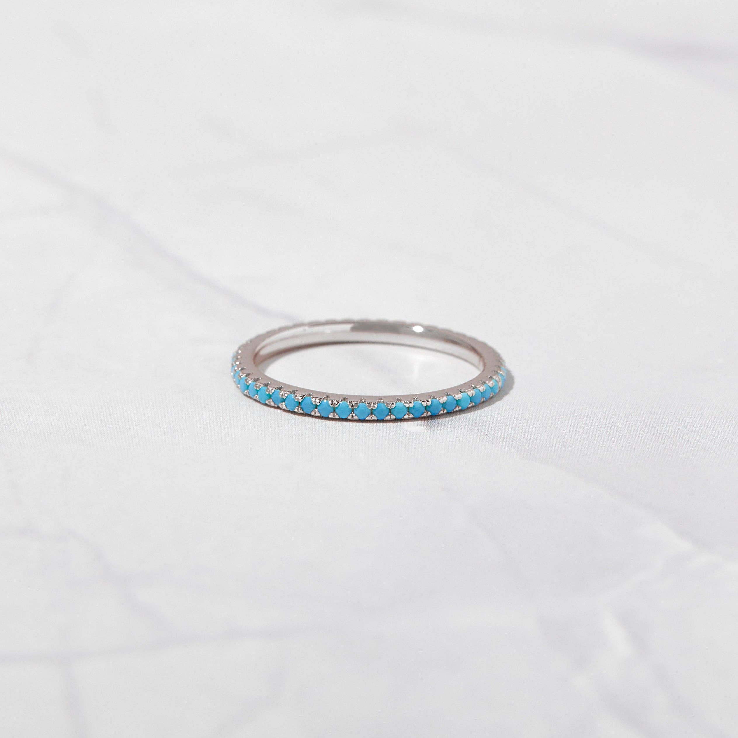 Sterling Silver Turquoise Eternity Ring