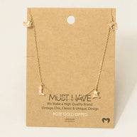 Gold Dipped Cowboy Theme Charms Chain Necklace