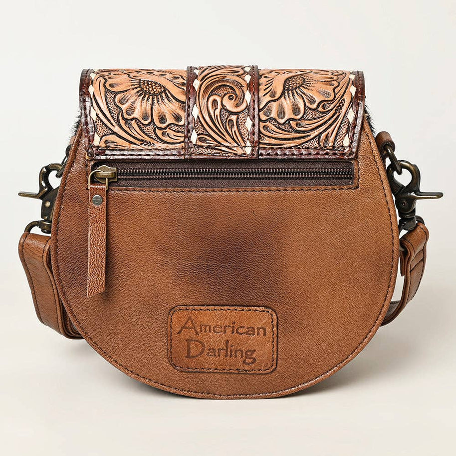 American Darling Western Hair-On Hide Crossbody with Tooled Accents