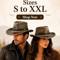 Banjo  Leather Cowboy Western Hat